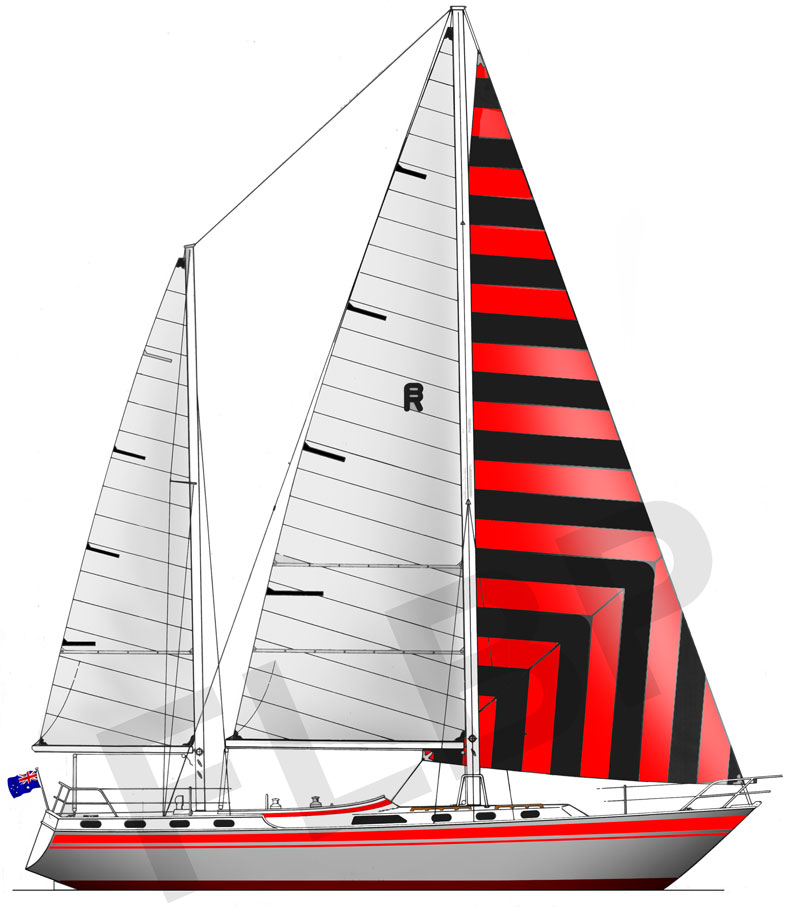 Roberts 493 - sail plan 