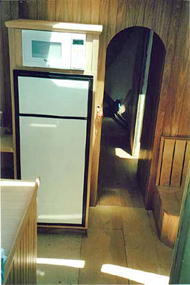 Roberts 53 Gallery - multi chine steel yacht - fridge and microwave installed