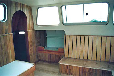 Roberts 53 Gallery - multi chine steel yacht - pilot berth tuck away