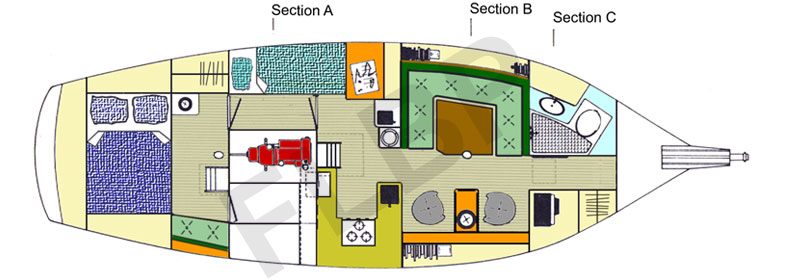 Roberts Spray 38 - interior layout