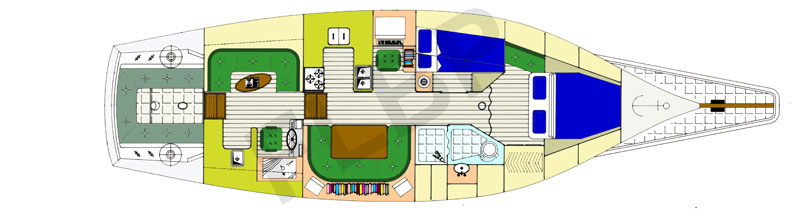 Roberts Spray 45 accommodation layout