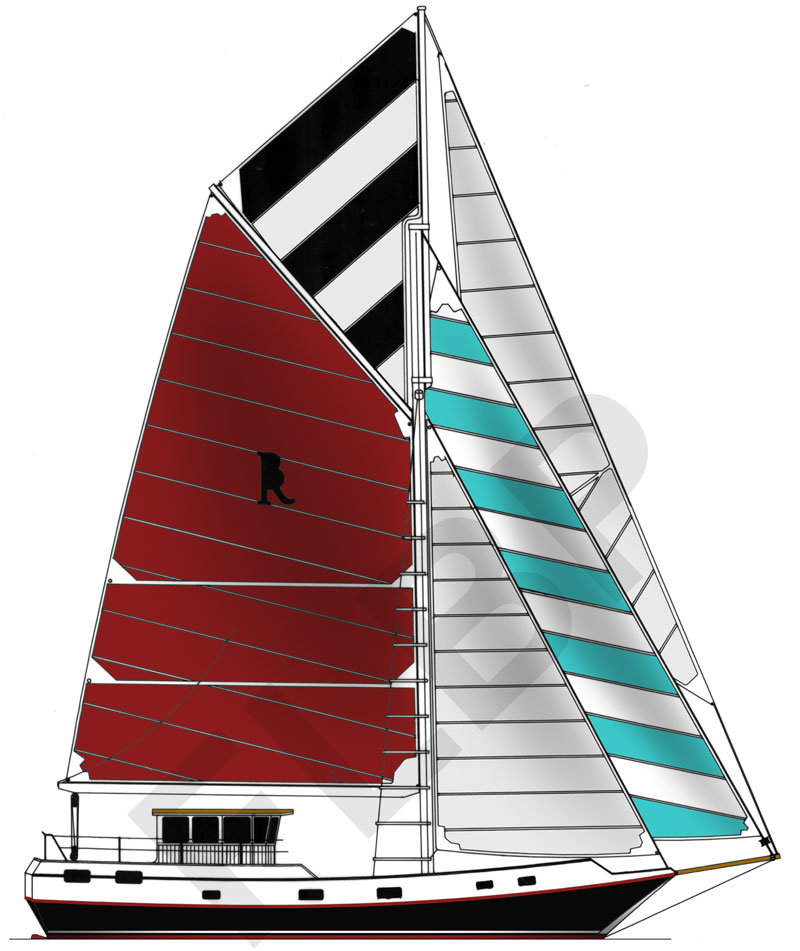 Roberts Spray 55 version A sail plan