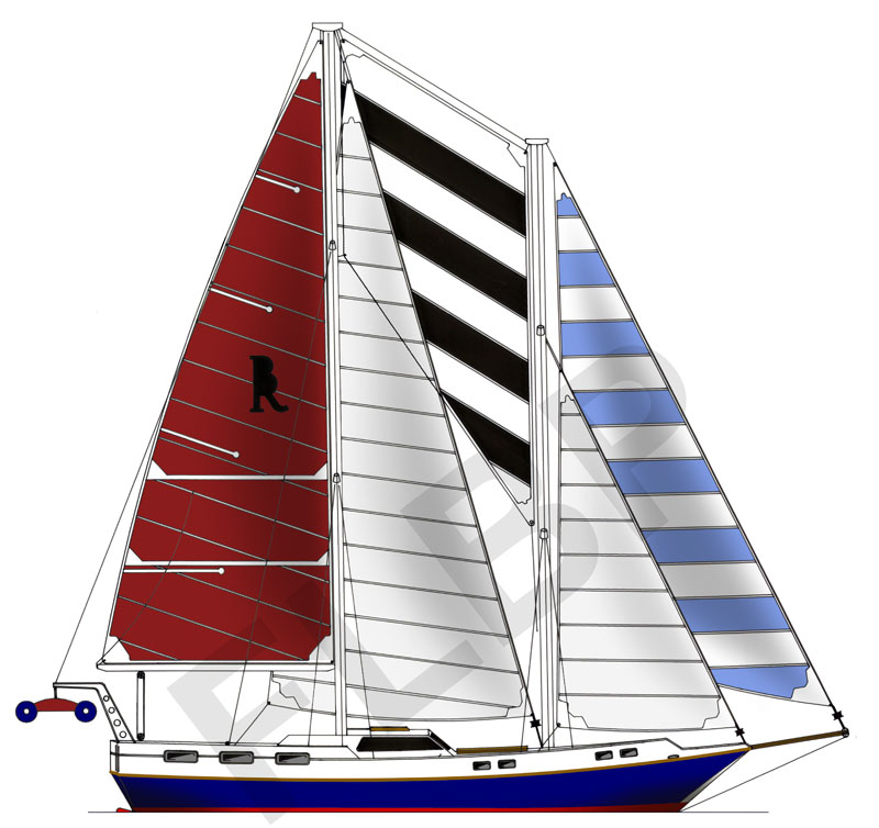 Roberts Spray 55 Version B sail plan